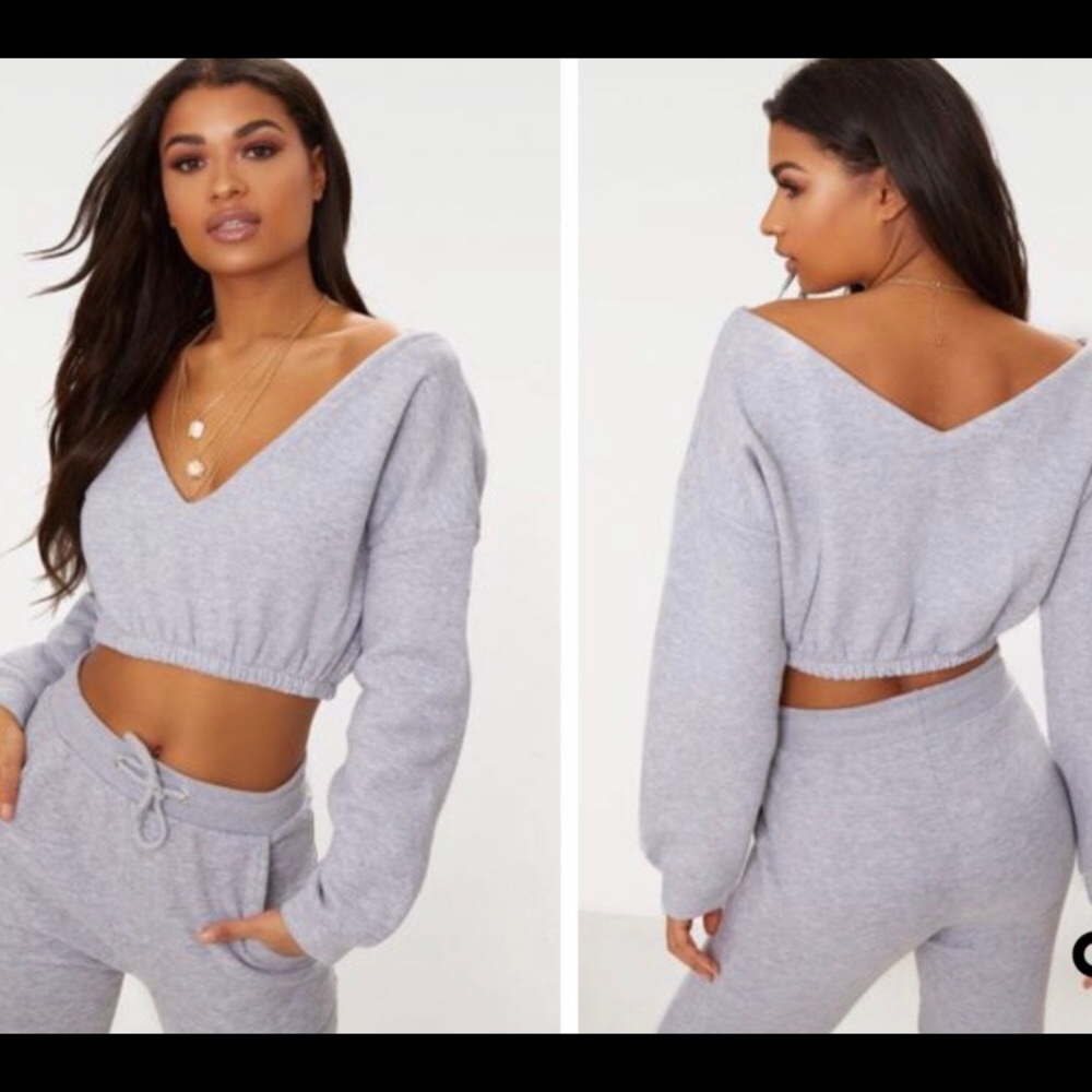 Grey Cropped Sweater